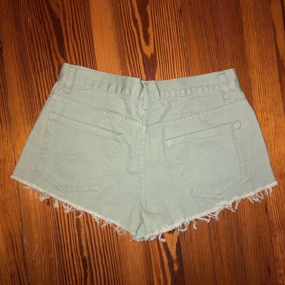 Mint Green Denim Shorts (never worn!) - Picture 4 of 7